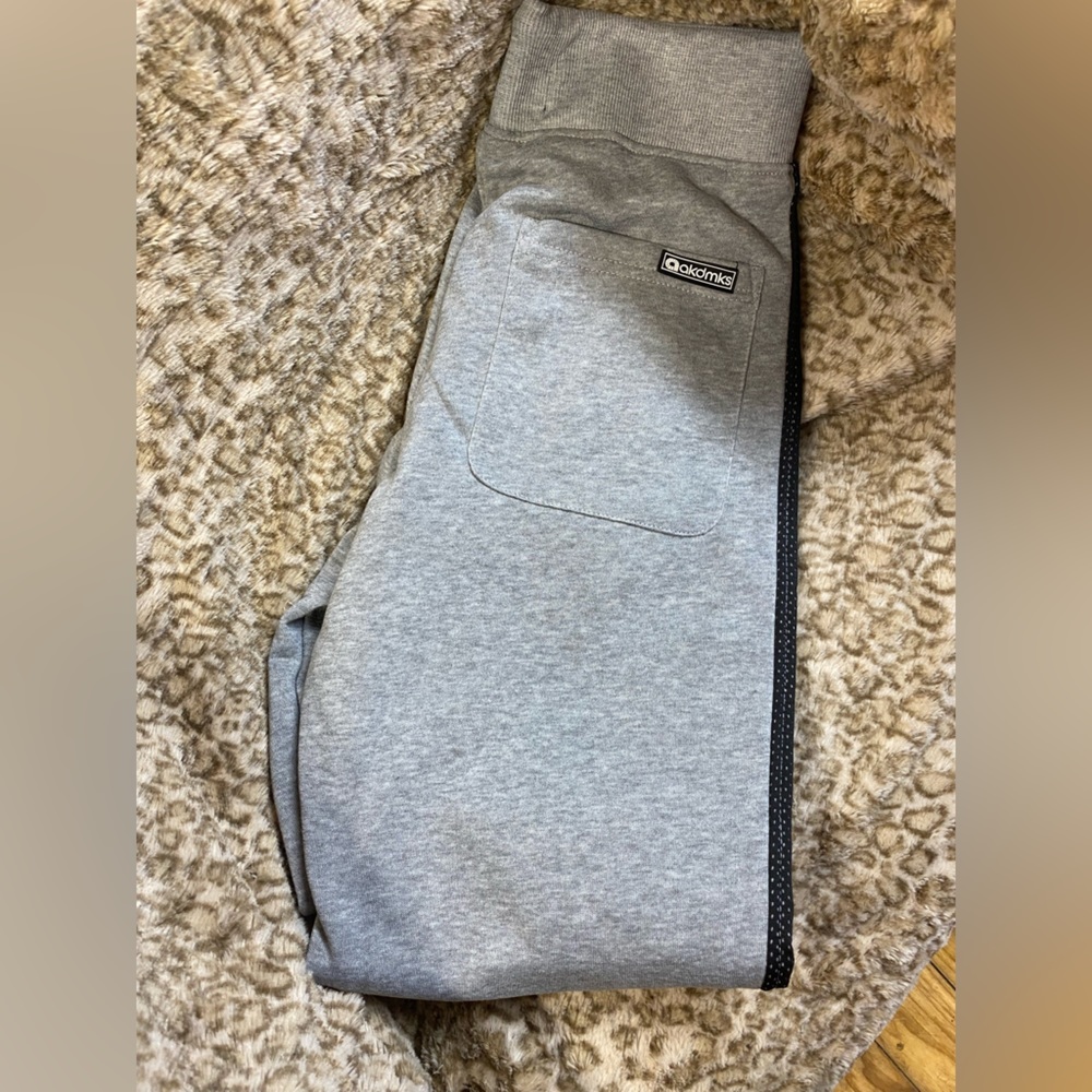 Akademiks, sweatpants,gray, red, black, size small, - Picture 2 of 5